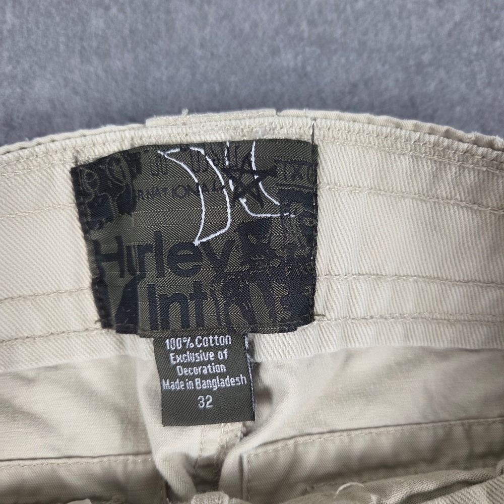 Hurley Cargo Shorts Mens 32 Khaki Good 100% Cotton Utility Multi-Pocket - Picture 7 of 13